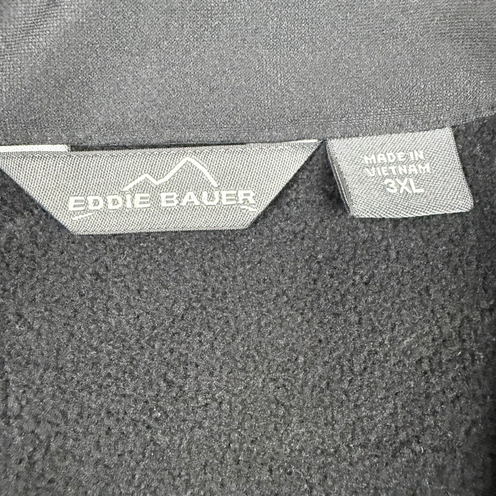 Eddie Bauer Mens 3XL Black Full Zip Performance Fleece Jacket Foodservice Logo - Picture 2 of 6